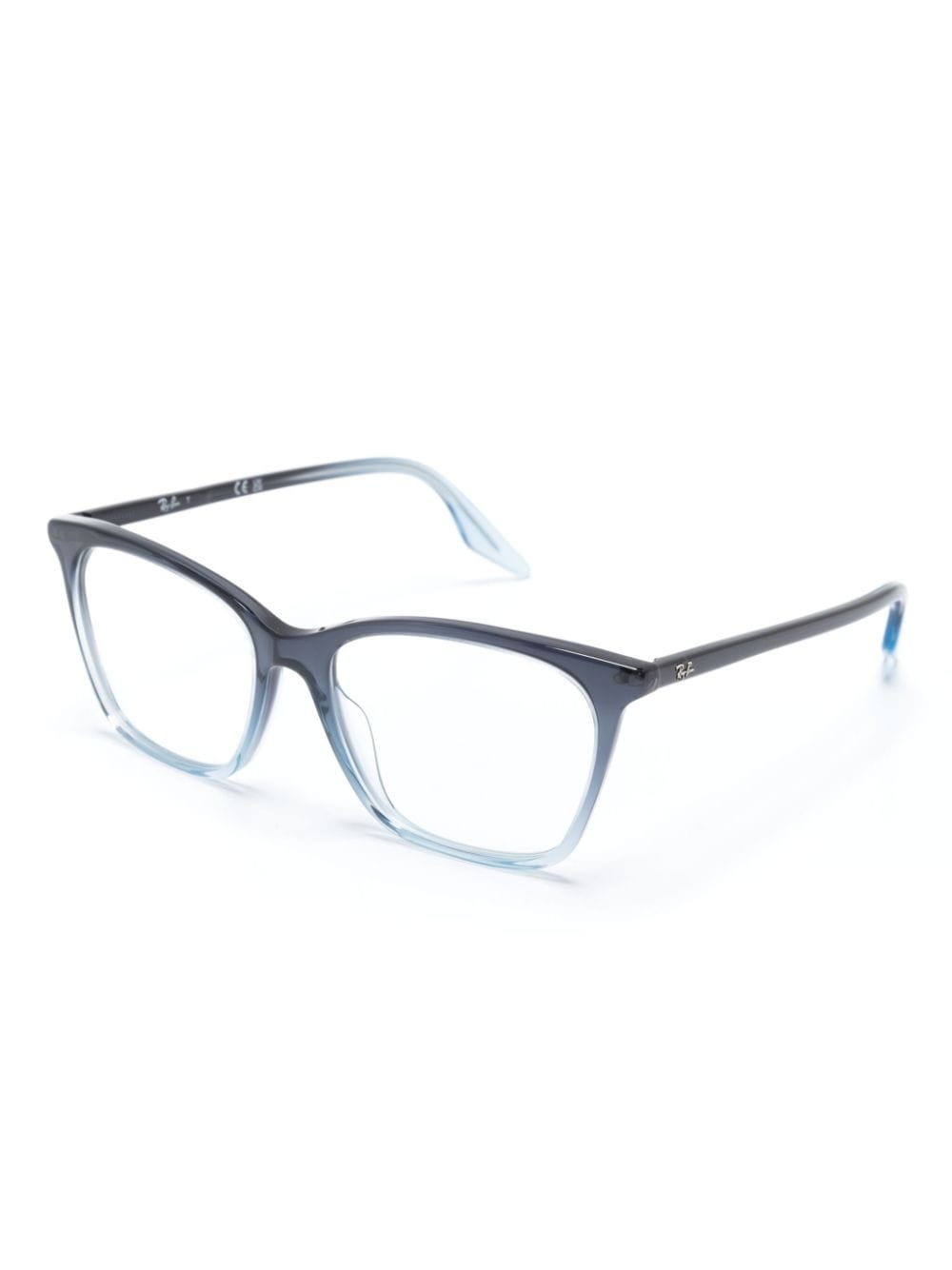 polished-effect square-frame glasses - 2