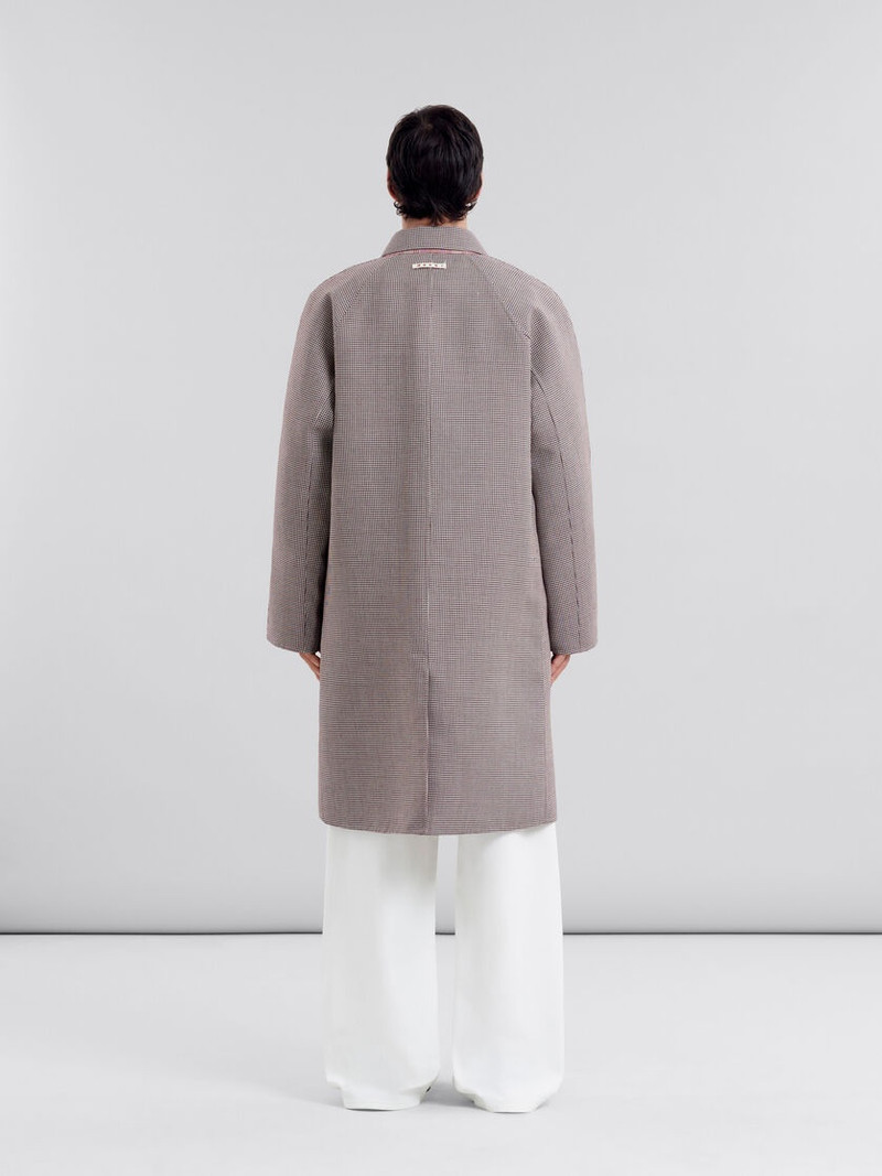 BURGUNDY CHECKED WOOL SINGLE-BREASTED COAT 3