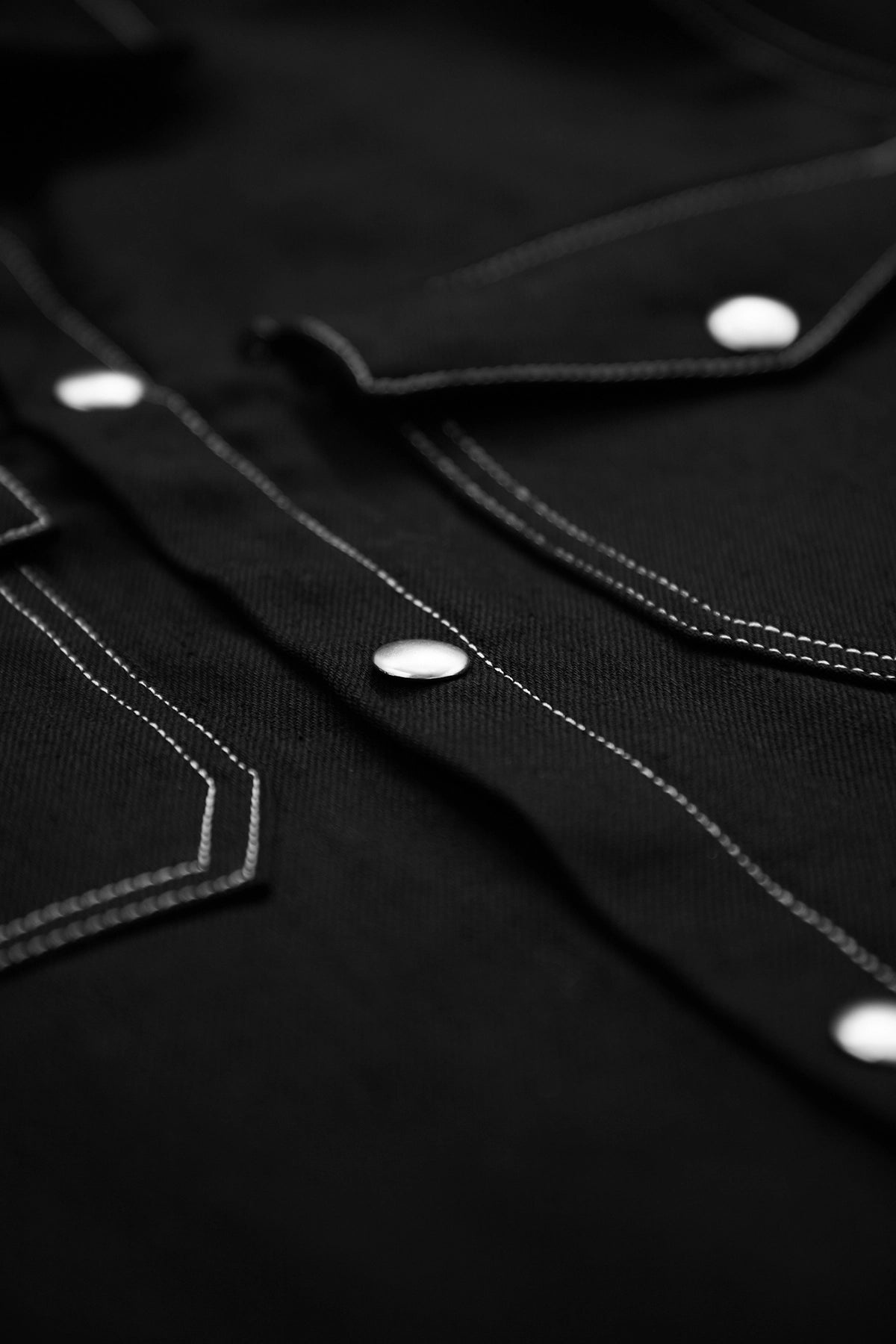 Courreges Double Pocket Denim Shirt Black/White - 3