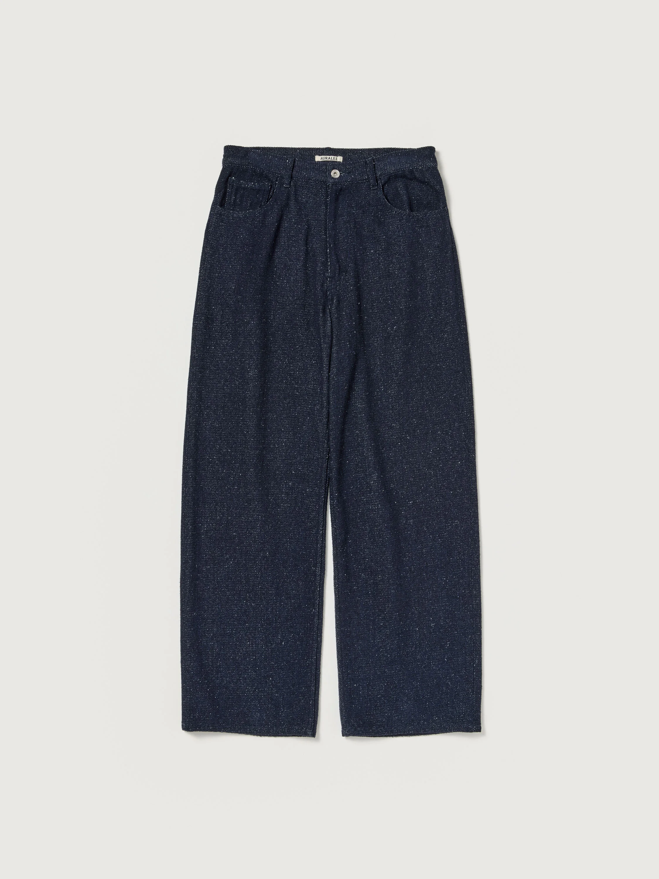 SILK NEP DENIM 5P WIDE PANTS - 1