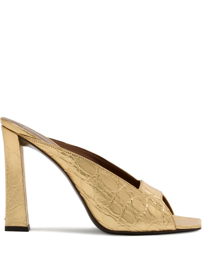 105mm Mya crocodile-print square-toe sandals 1