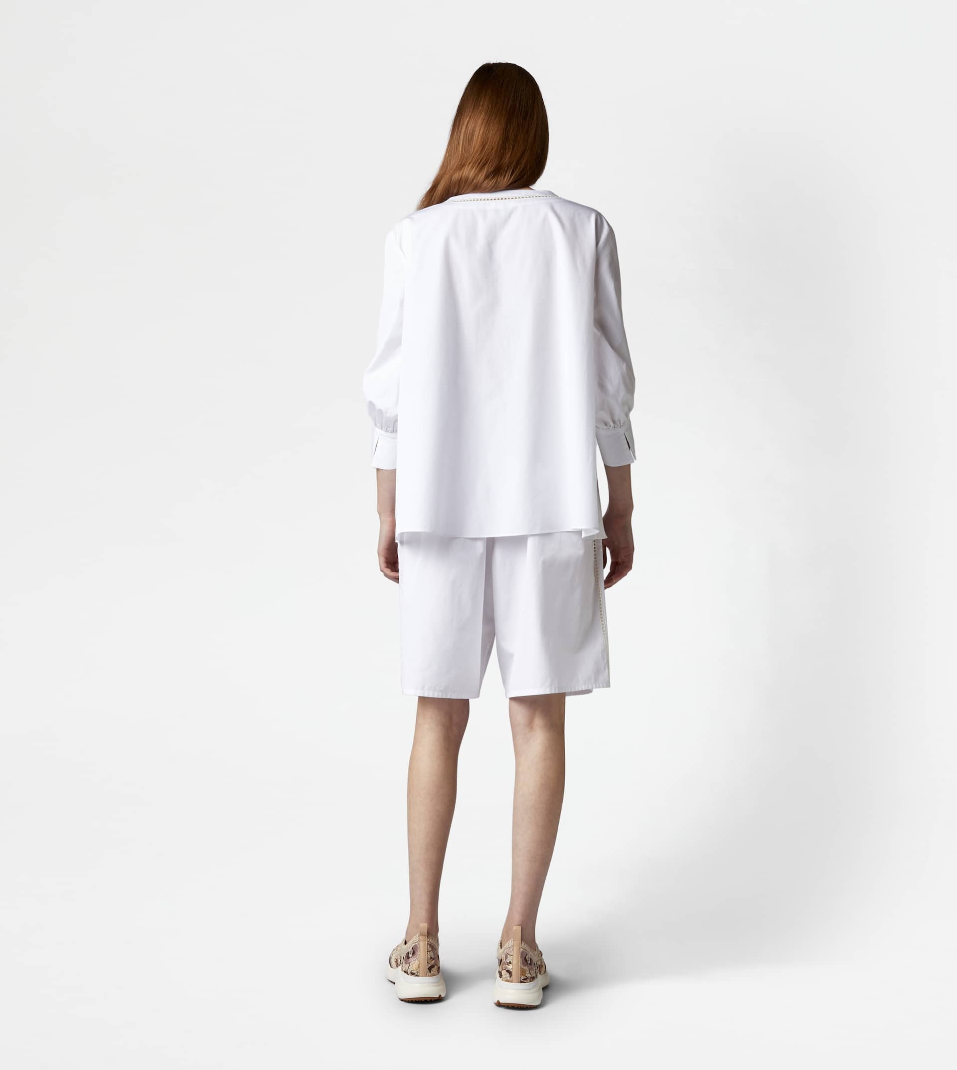 BLOUSE IN POPLIN - WHITE - 3