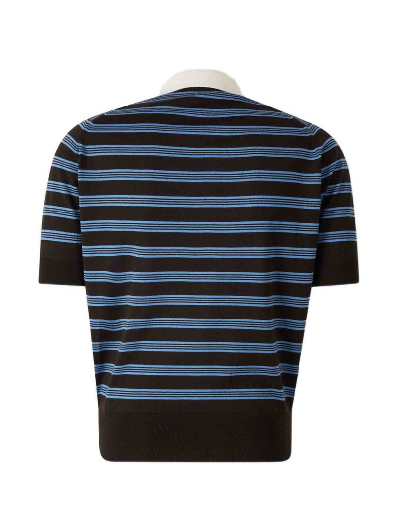 WALES BONNER striped knit polo shirt outlook