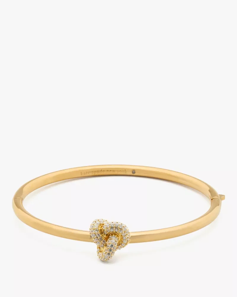 Double Knot Pave Hinged Bangle - 1
