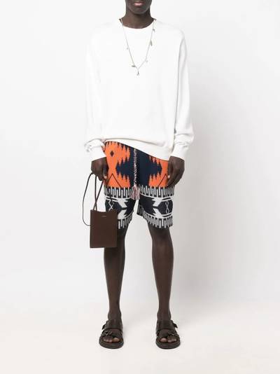 Alanui intarsia-knit knee-length shorts outlook