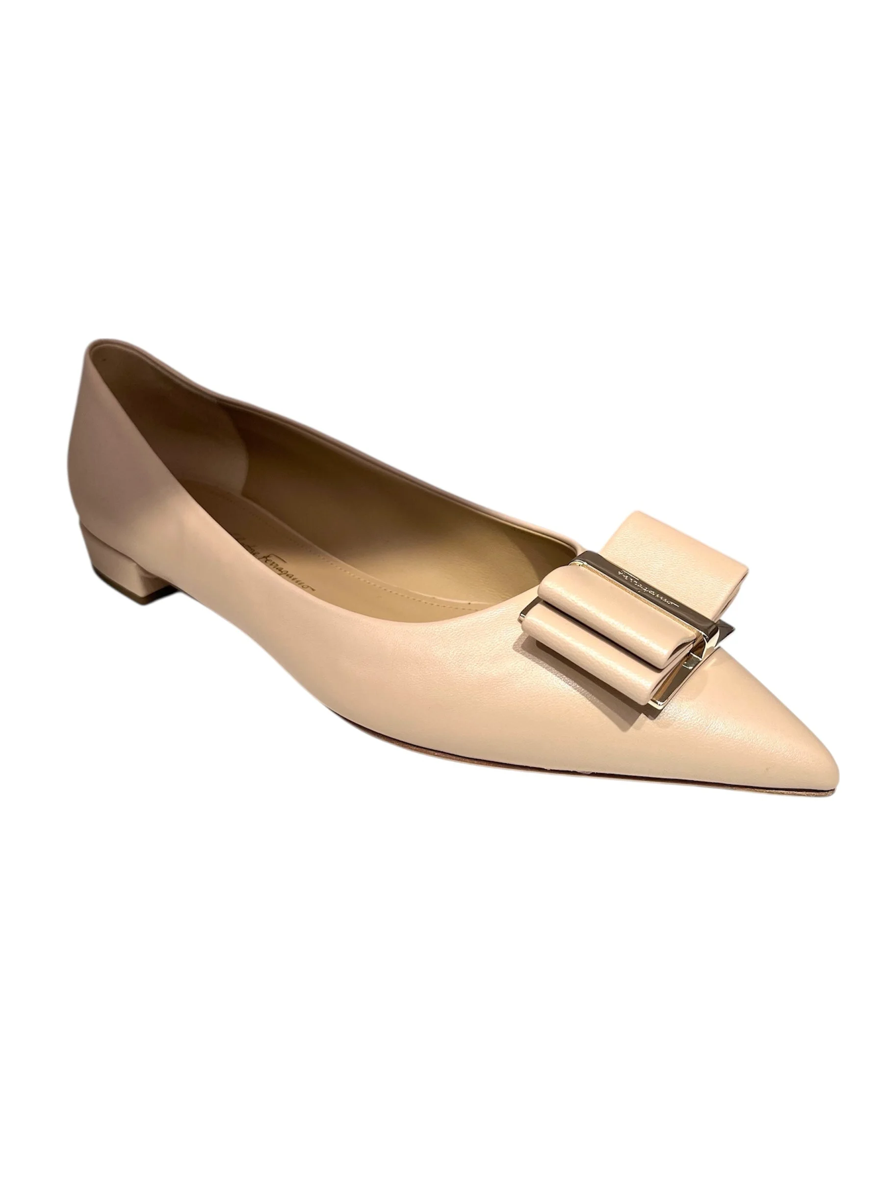 Ferragamo Bow Leather Flats - 1
