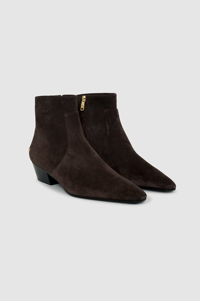 Freya Flat Boots - Dark Brown Suede 4