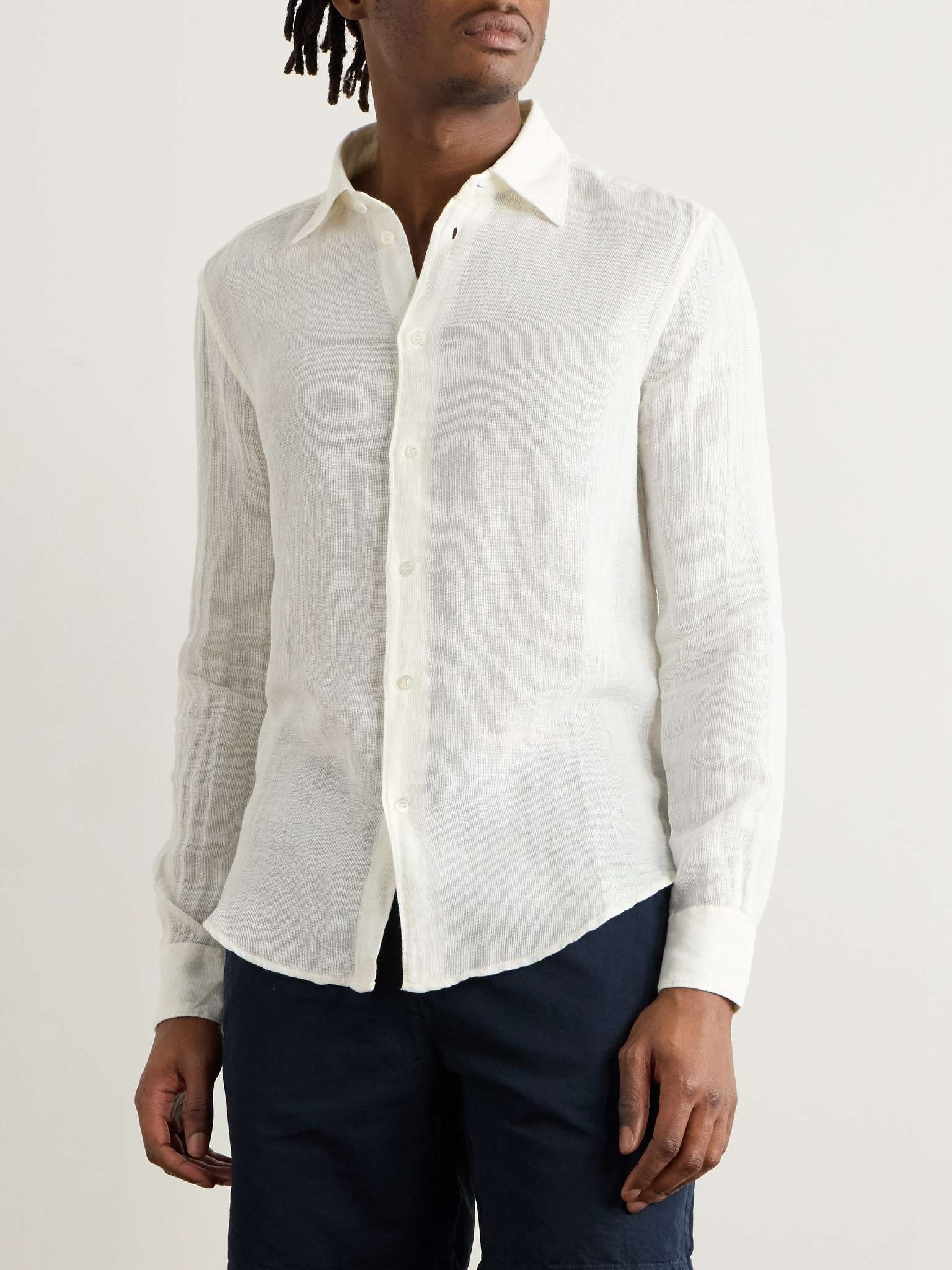 Cotton and Linen-Blend Gauze Shirt - 3