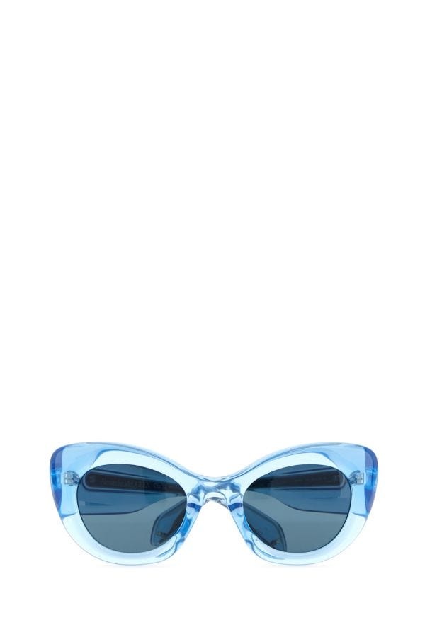 Alexander Mcqueen Woman Light-Blue Acetate The Curve Sunglasses - 2