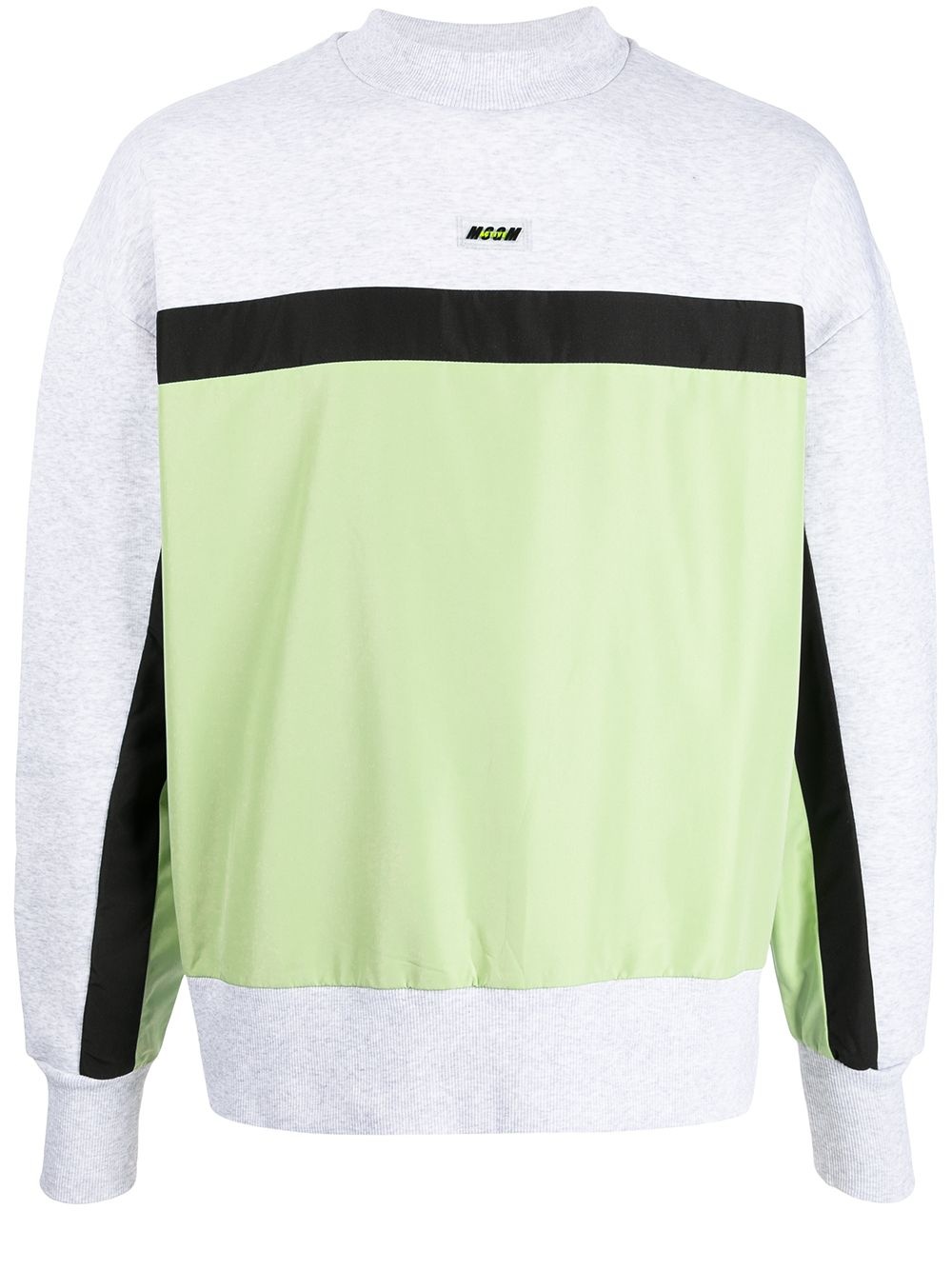 logo-patch panelled sweatshirt - 1