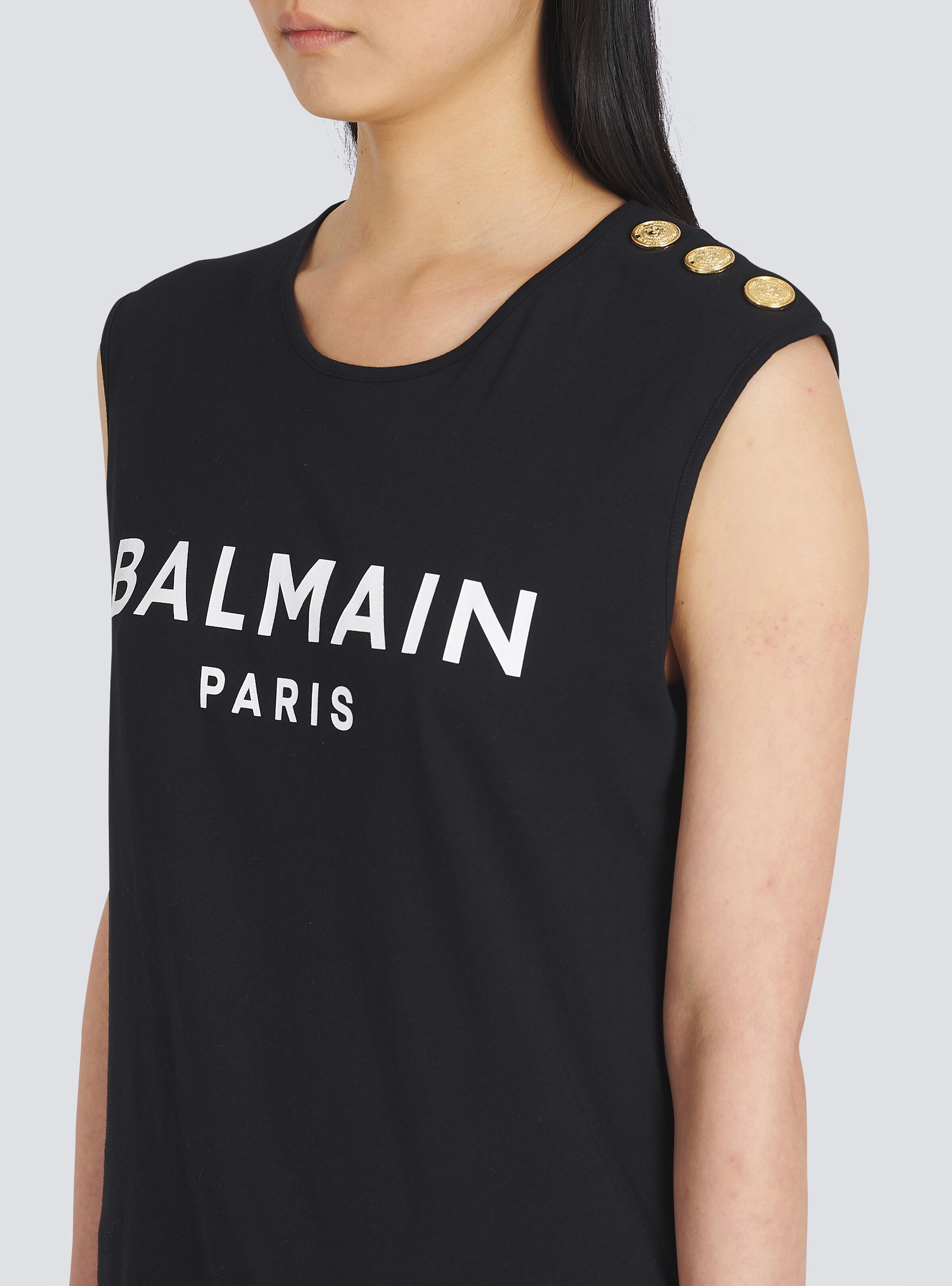 Eco-designed cotton T-shirt with Balmain logo print - 2