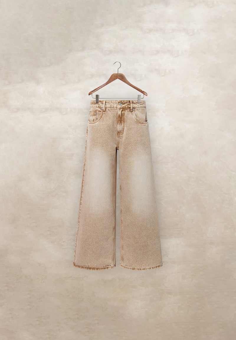 CLASSIC SAND WIDE LEG DENIM 4