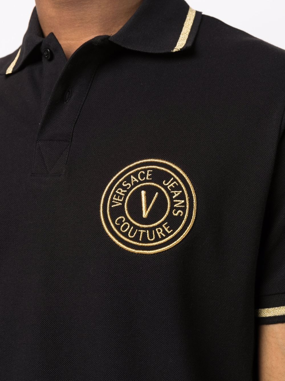 logo-embroidered cotton polo shirt - 5