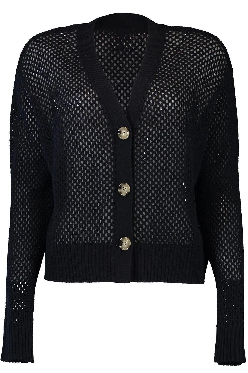 V Neck Cardigan - Deep Night - 1