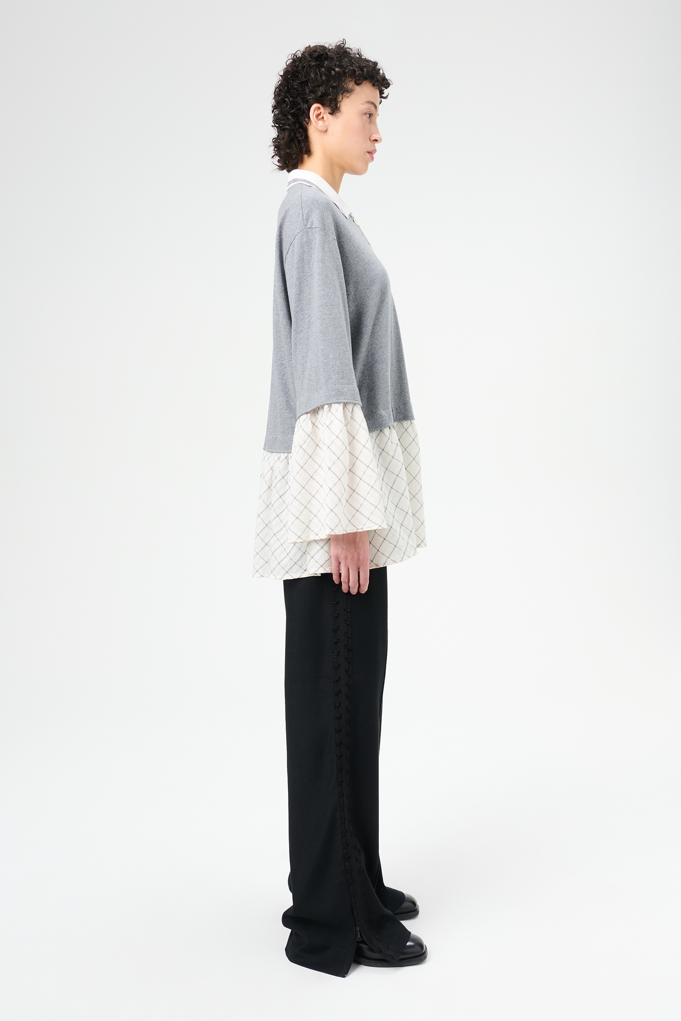 Reminiscing Dress Grey Melange Check - 4