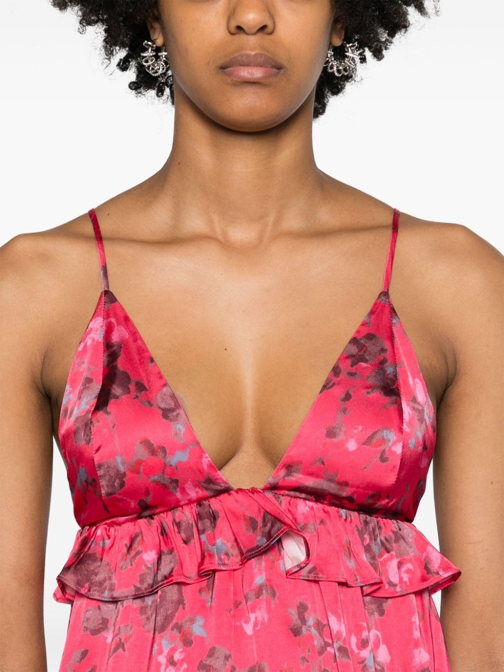 floral-print satin top - 5
