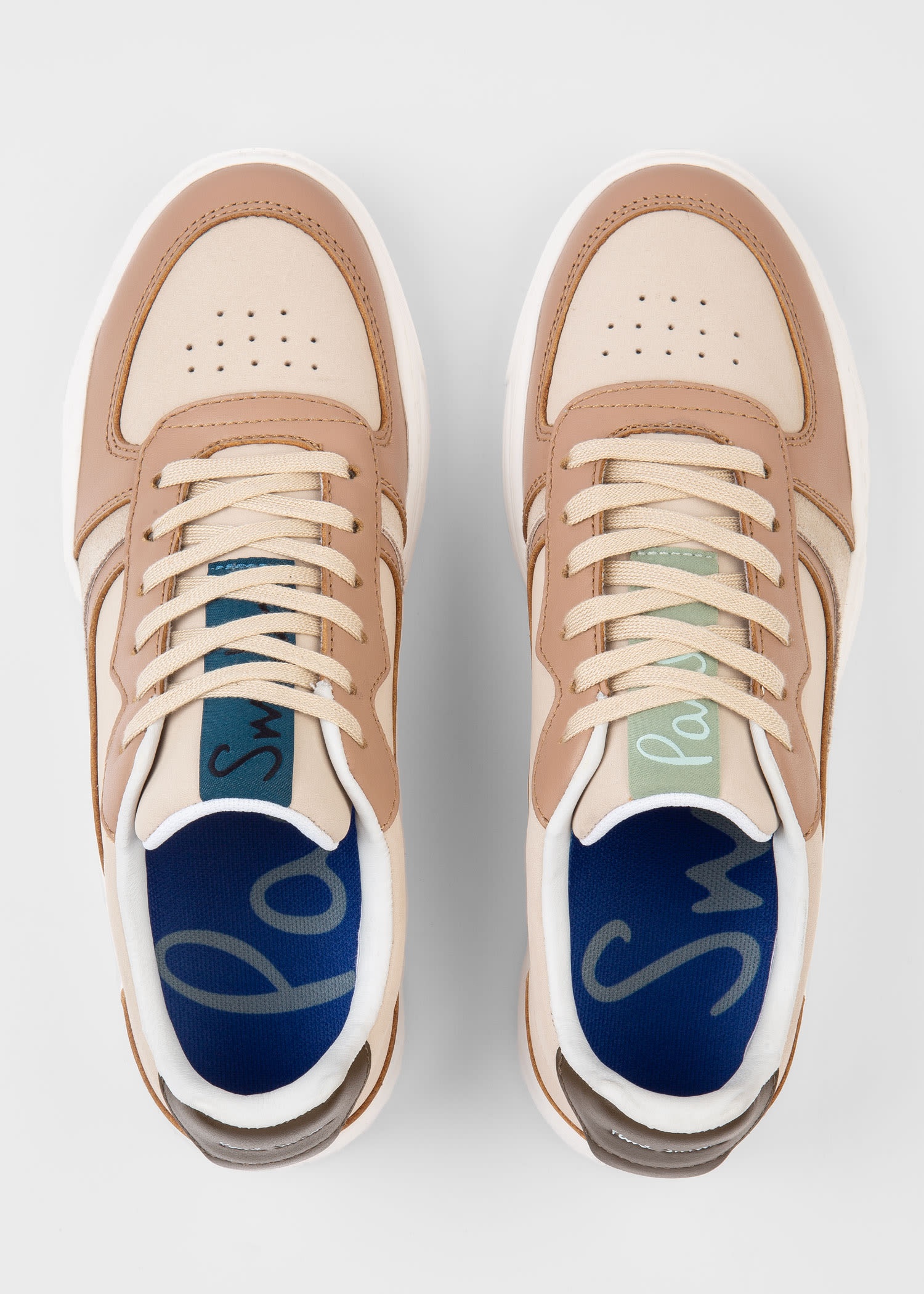 Beige Leather 'Eden' Trainers - 3