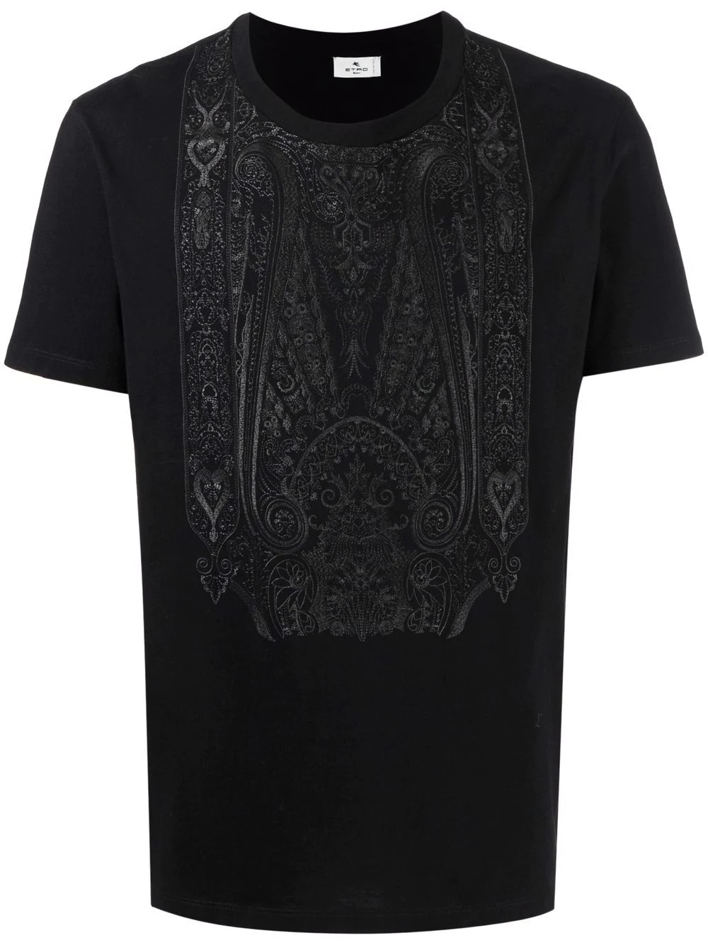 paisley-embroidered cotton T-shirt - 1