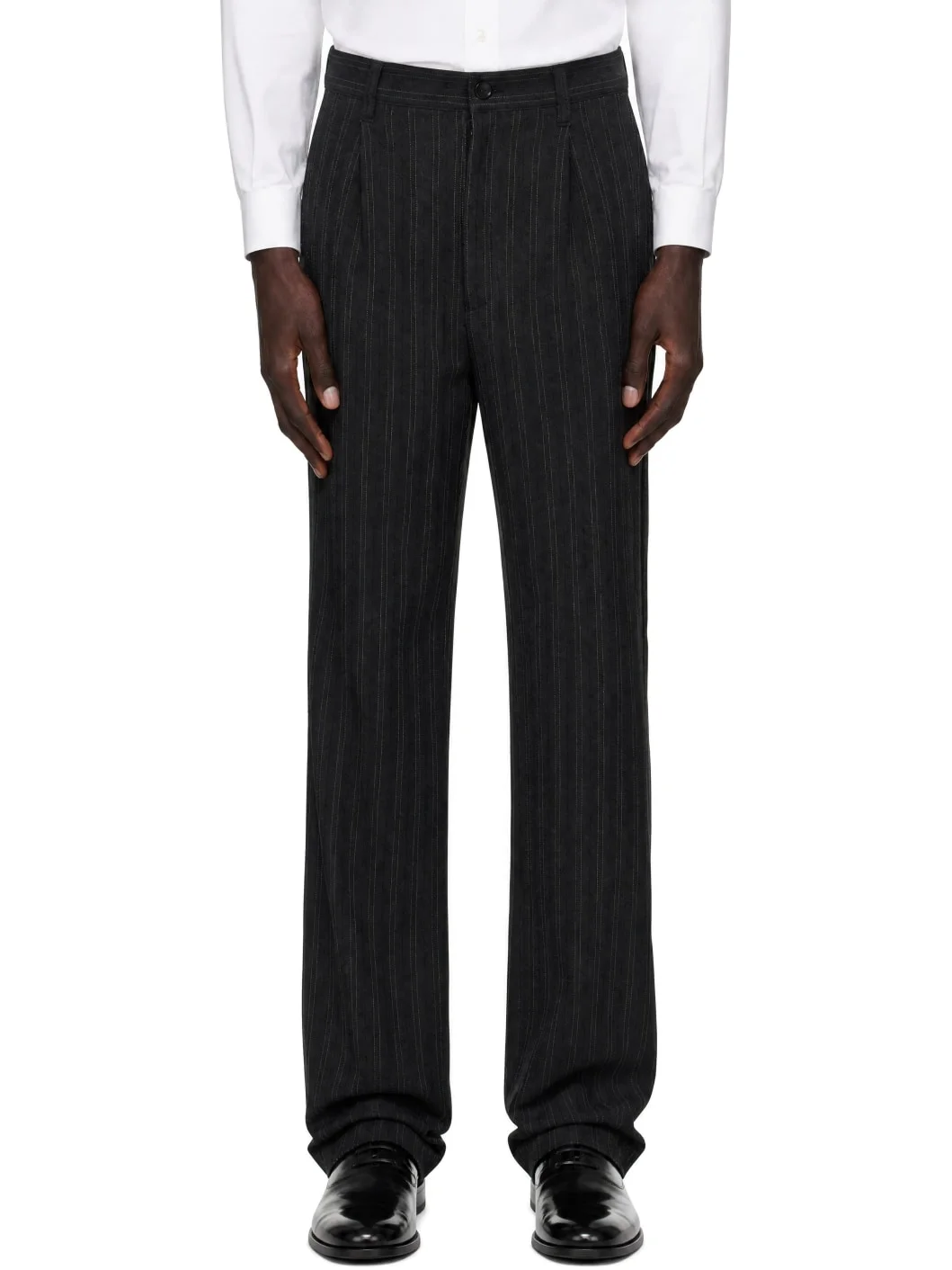 Gray Striped Trousers - 1