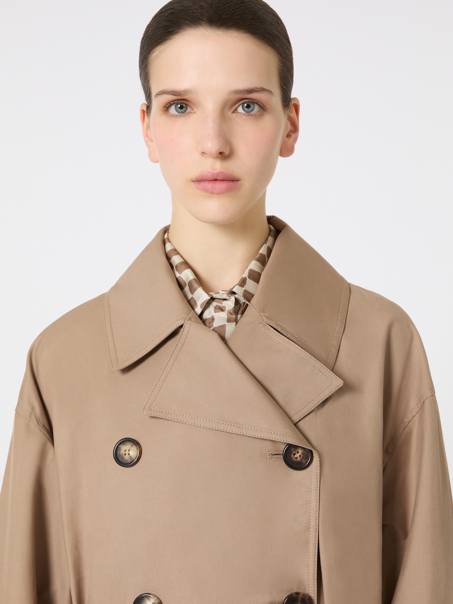 FIORITO Long water-repellent cotton twill trench coat - 5