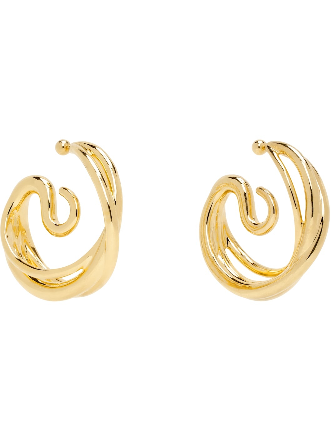 Gold Triptych Large Earrings - 2