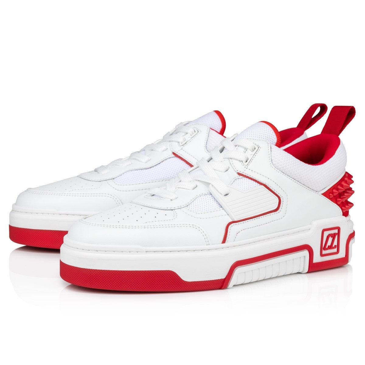 Christian Louboutin Astroloubi Spiked Leather and Mesh Sneakers - Men - White Sneakers - EU 42