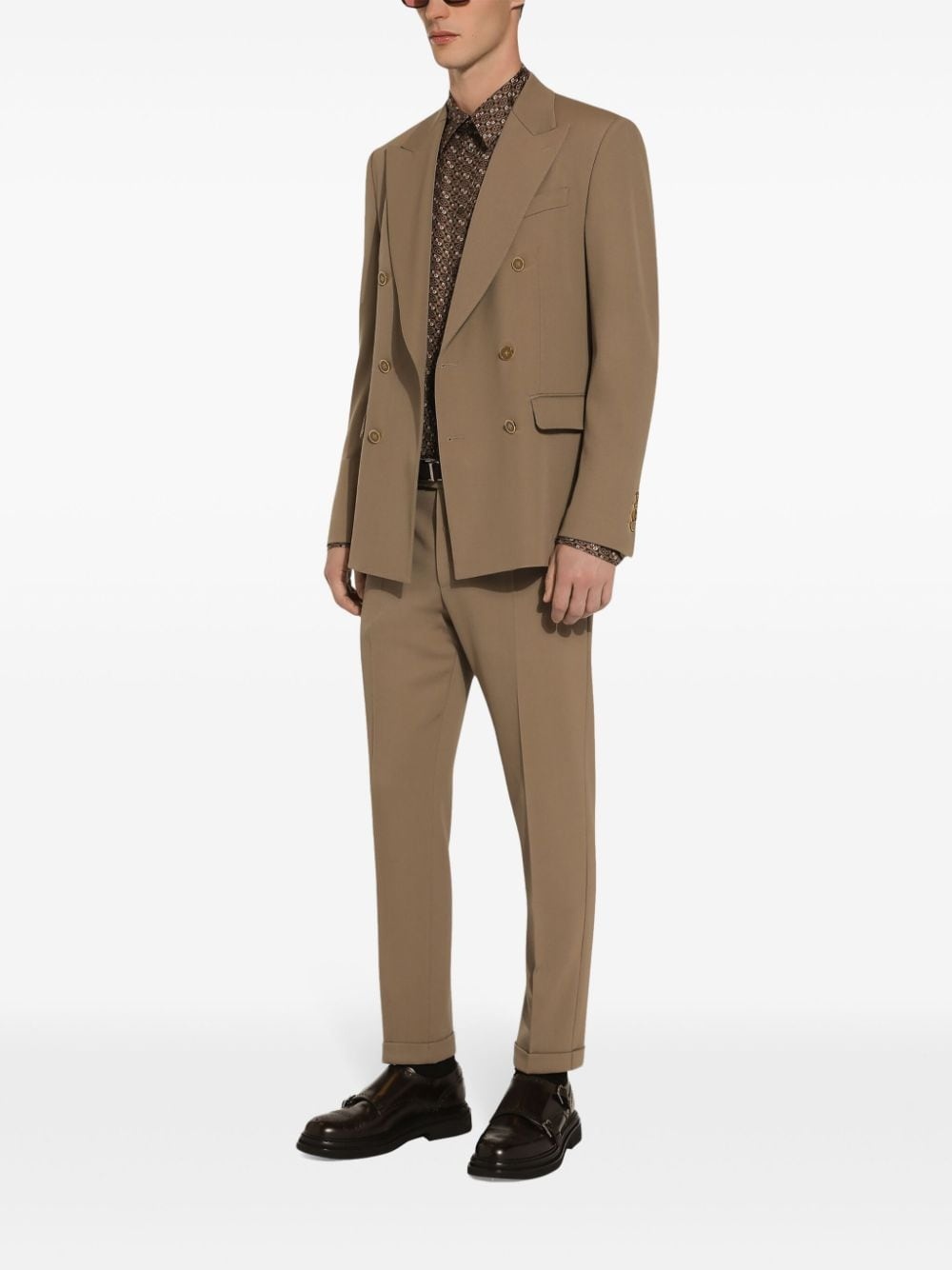pressed-crease tapered trousers - 3