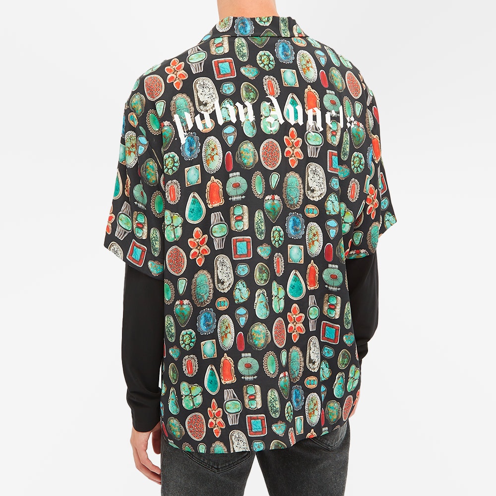 Palm Angels Back Logo Jewel Print Vacation Shirt - 5