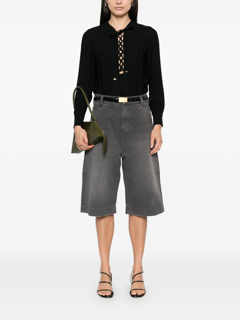 ELISABETTA FRANCHI lace-up georgette blouse outlook