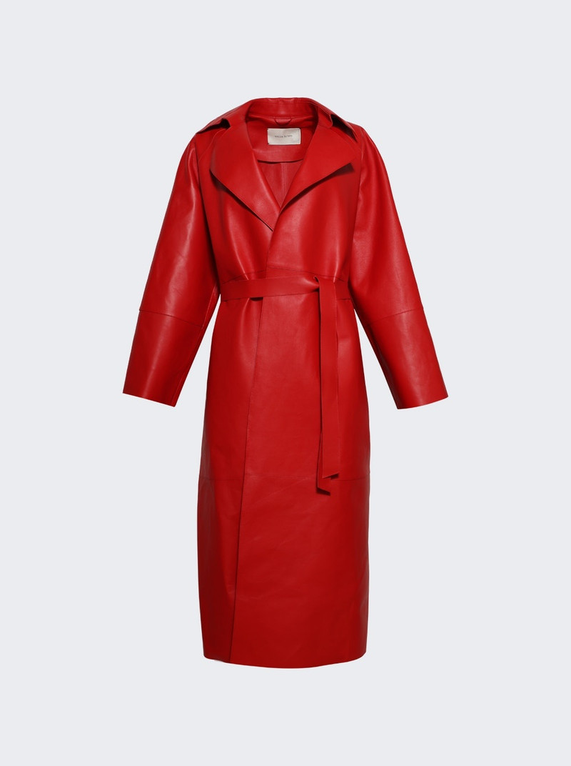 Long Belted Coat Red 1