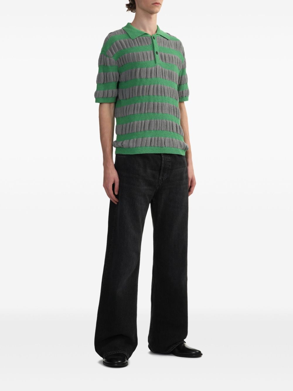 ruffle-knit polo t-shirt - 2