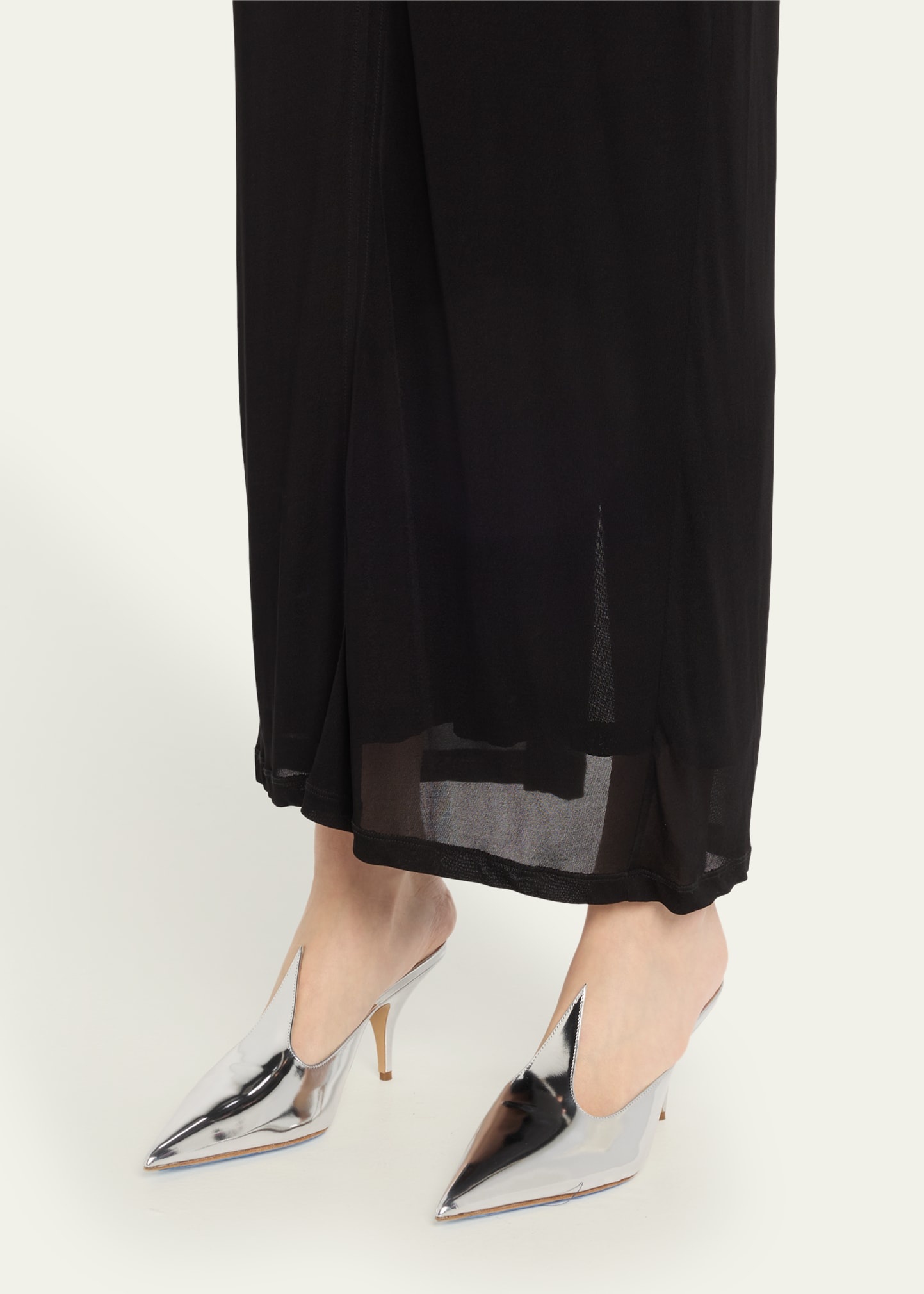 Avril Metallic Leather Mule Pumps - 2