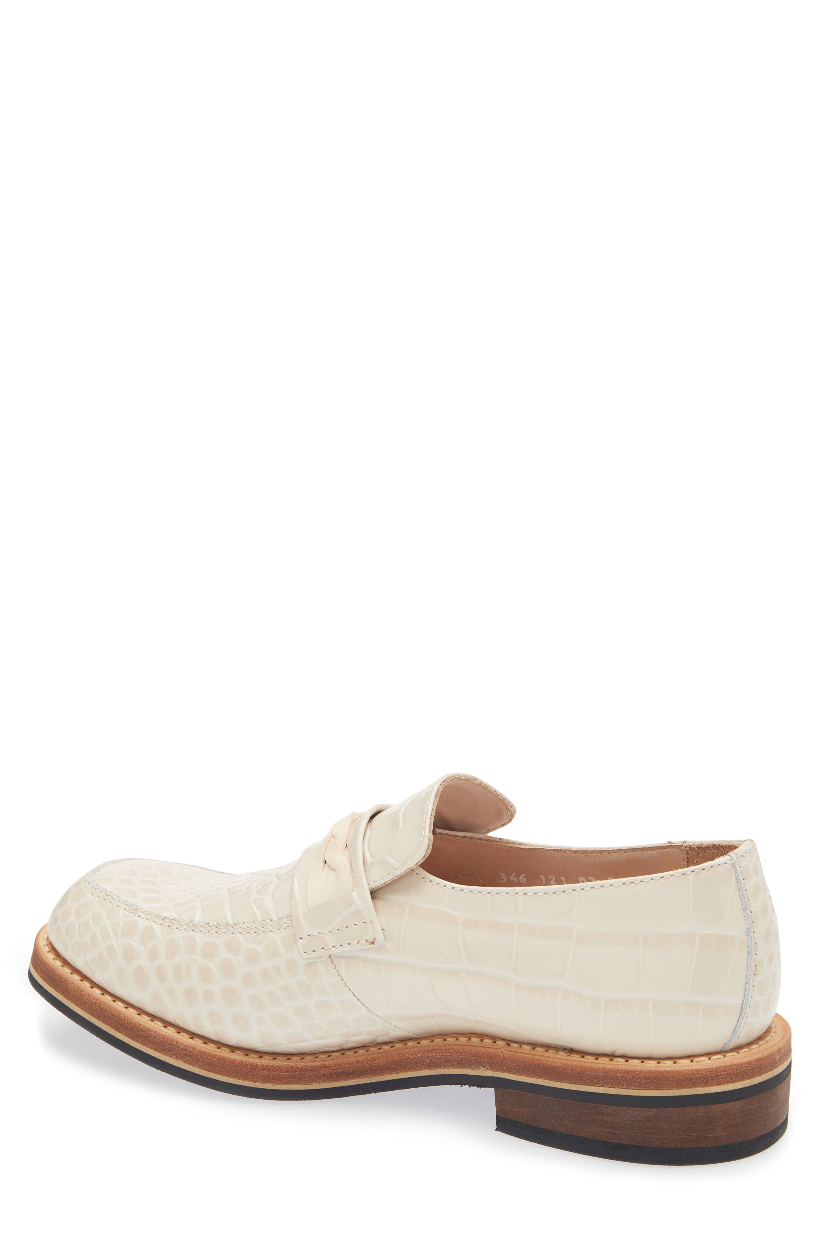 OUR LEGACY Nakano Croc Embossed Leather Loafer in Vanilla Croc Bull Hide at Nordstrom - 2