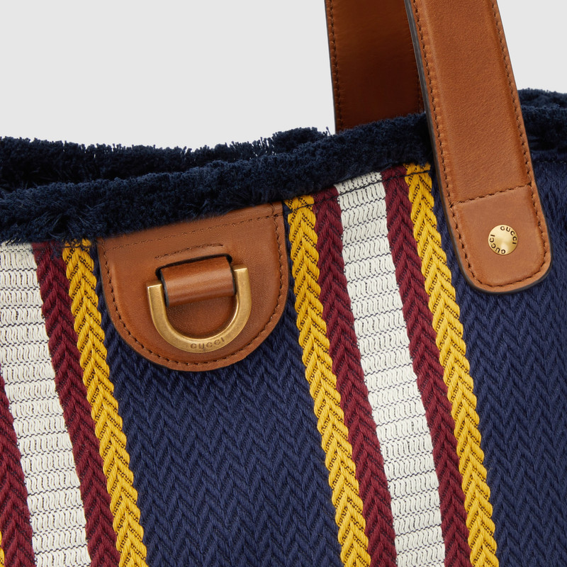 Large embroidered canvas tote bag 7