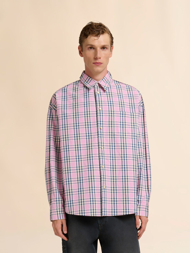 Marni PINK COMPACT COTTON SHIRT WITH CHECKED PATTERN outlook