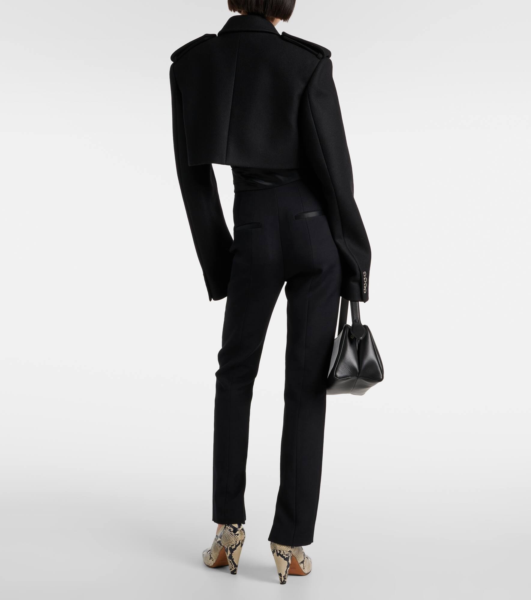 Leara cropped wool-blend jacket - 3