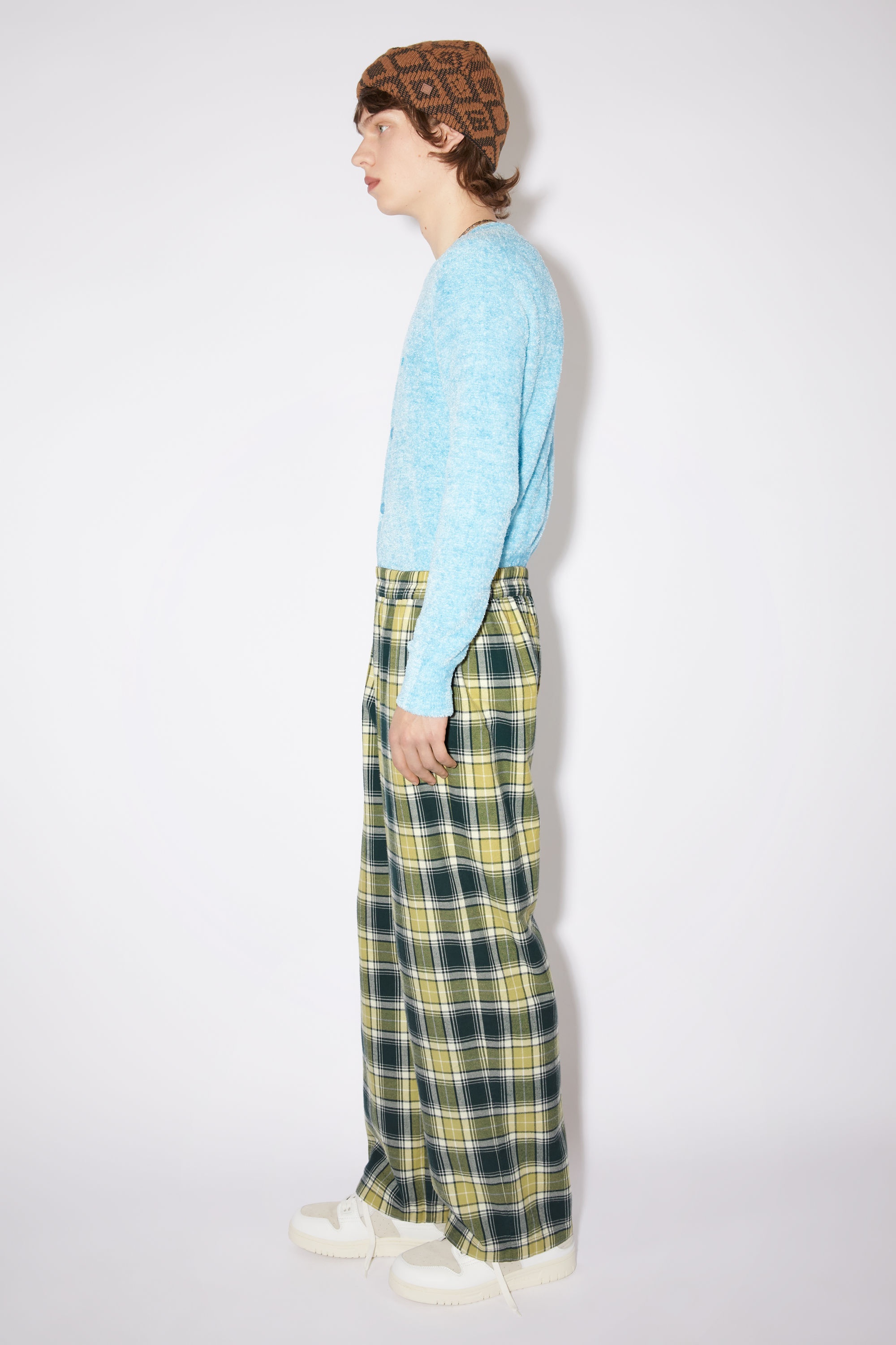 Flannel check trousers - Forest green/light green - 4