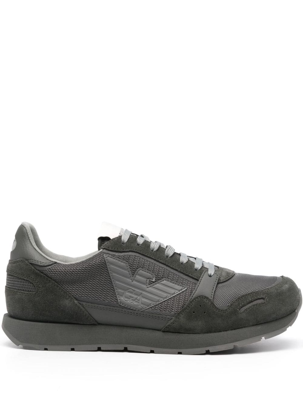 logo-patch lace-up sneakers - 1