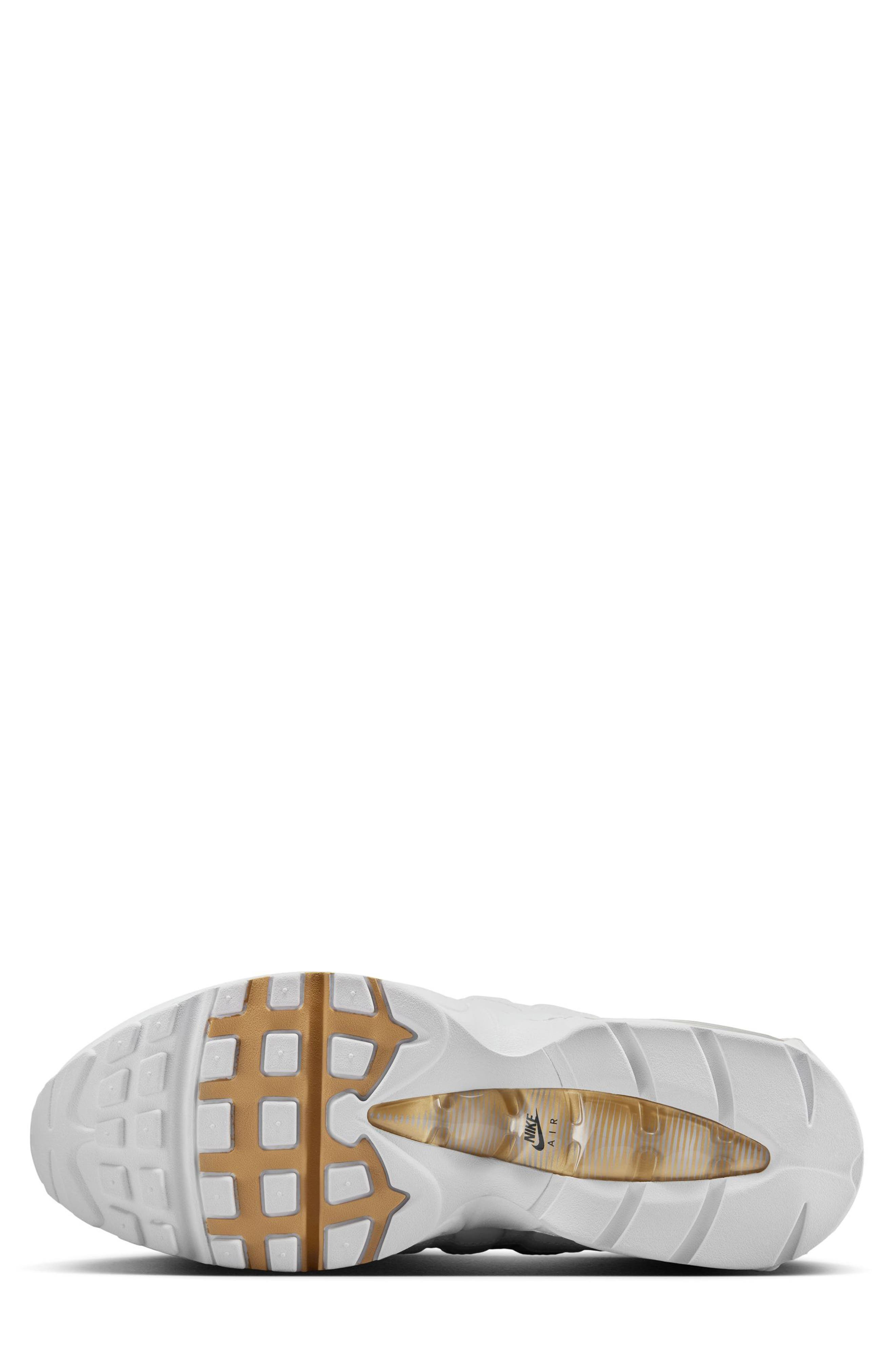 Nike Air Max 95 Sneaker in White/Gold/Black/Pearl Grey at Nordstrom - 4
