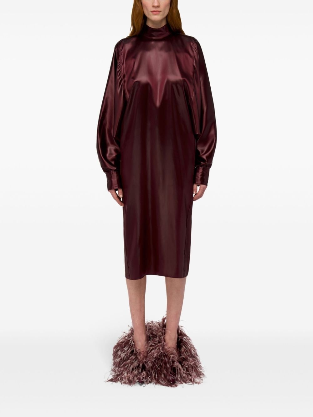 satin high-neck dress - 2