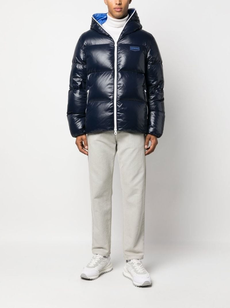 DUVETICA logo-patch feather-down puffer jacket outlook