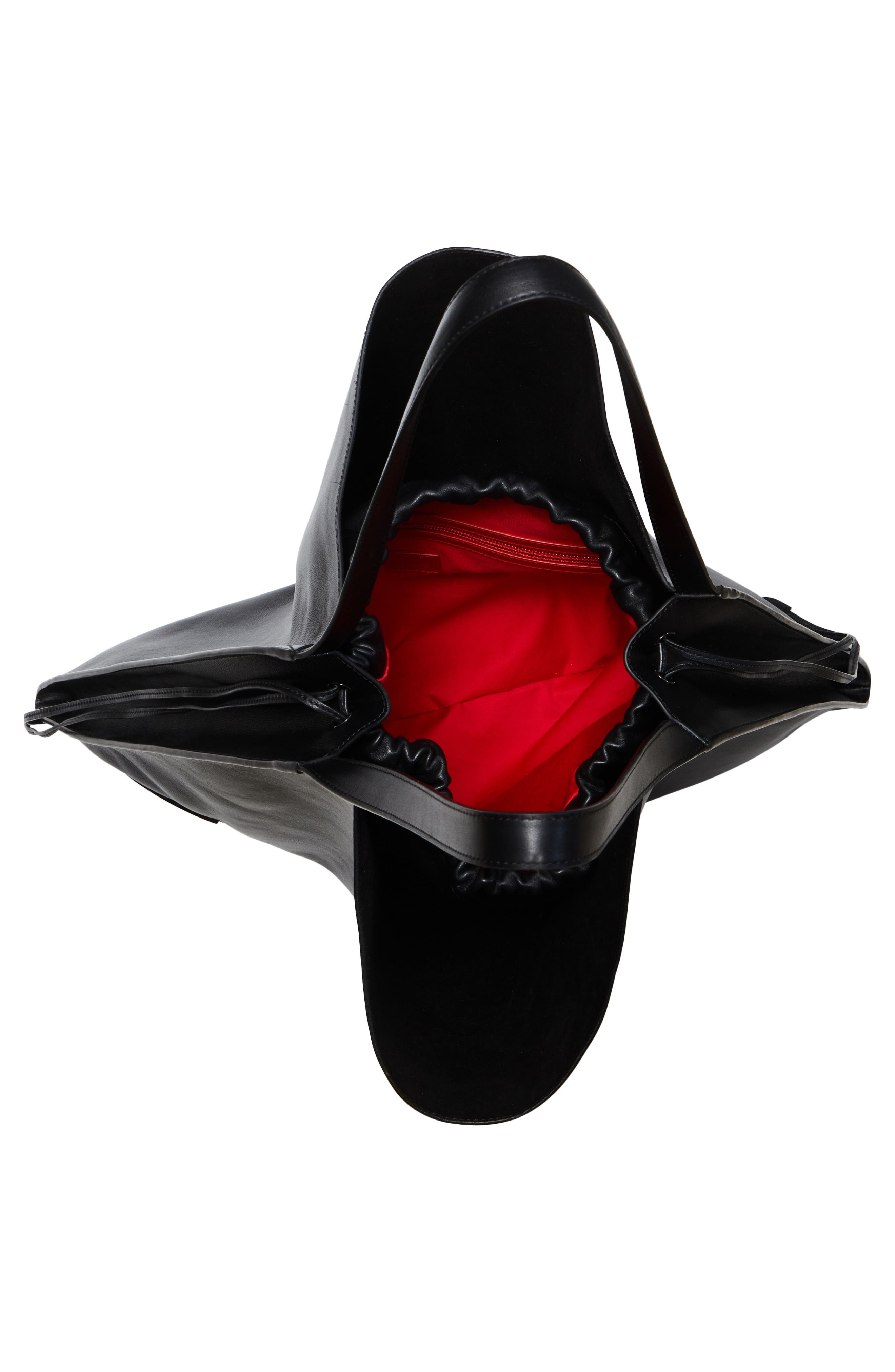 Christian Louboutin Le 54 Leather Drawstring Tote in B380 Black/Black/Black at Nordstrom - 4