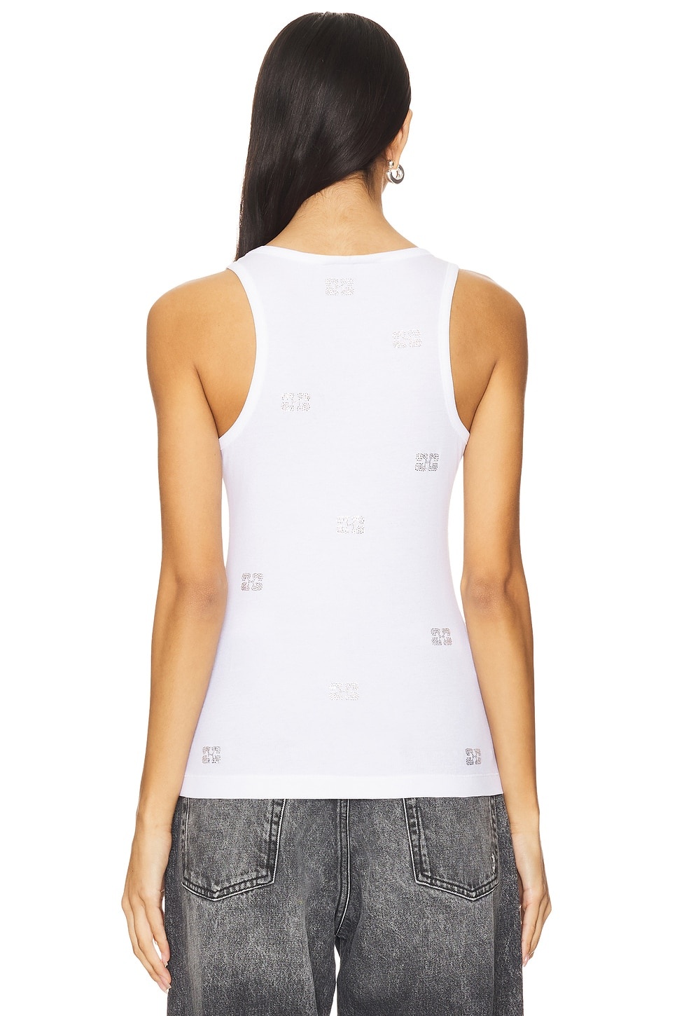 GANNI Rib Rhinestone Butterfly Tank Top | revolve | REVERSIBLE