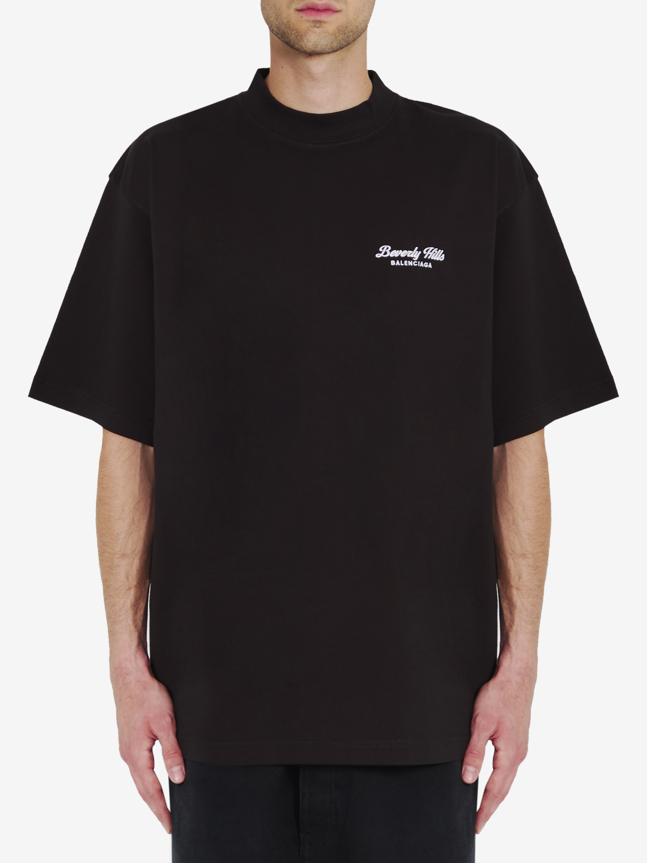 【バレンシアガ】 ロゴ刺繍 Beverly Hills Tシャツ Balenciaga Beverly Hills T Shirt Fitted | Neiman Marcus