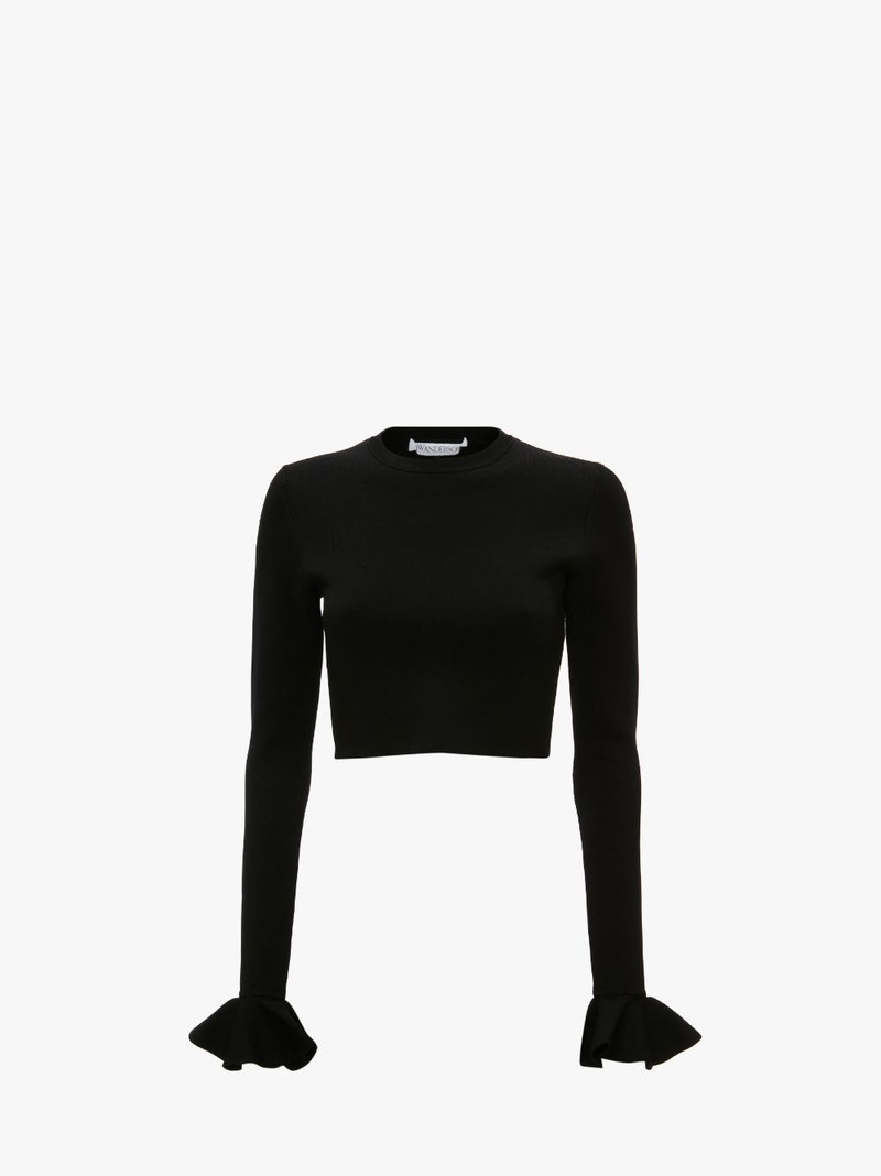 CROPPED RUFFLED SLEEVE JUMPER 1