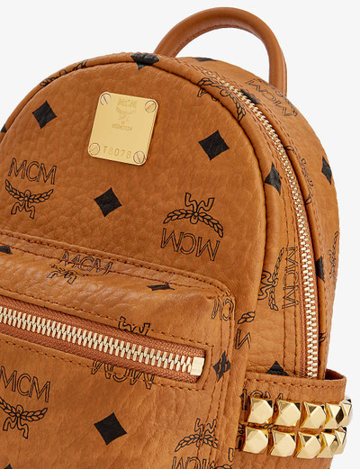 MCM Stark monogram-print mini leather backpack outlook