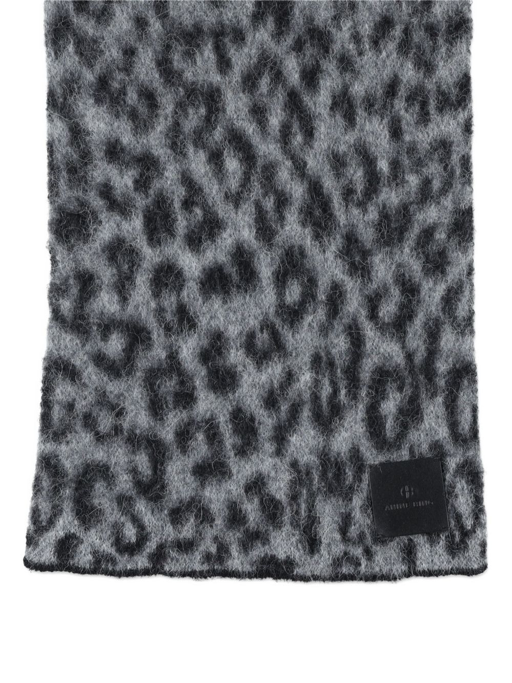 leopard-print wool scarf - 3