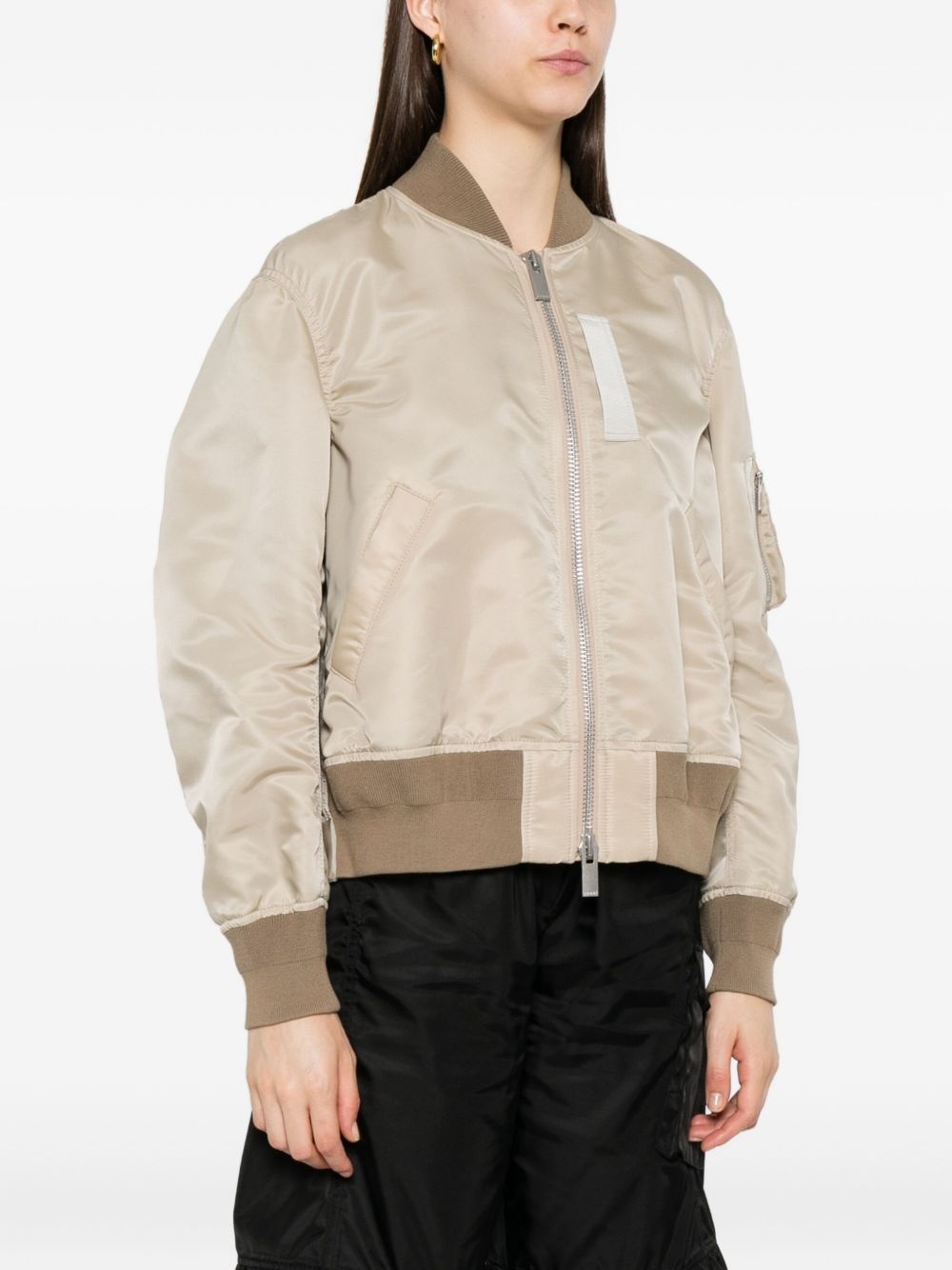 zip-fastening bomber jacket - 3