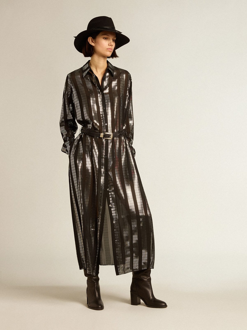 Golden Goose Black shirt dress with metallic appliqués outlook