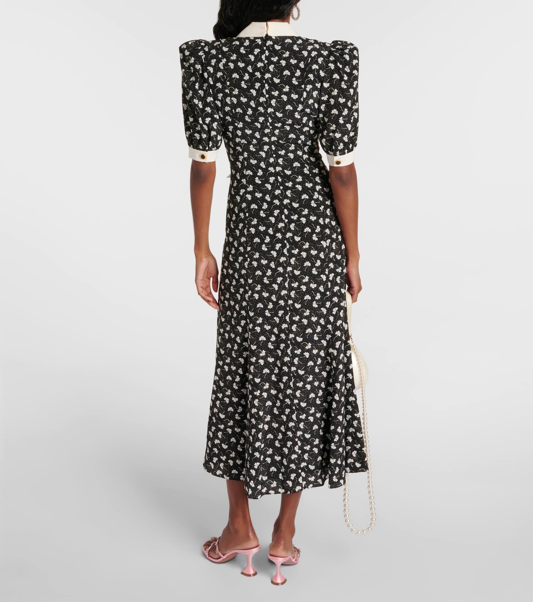 Bow-detail printed silk maxi dress - 3